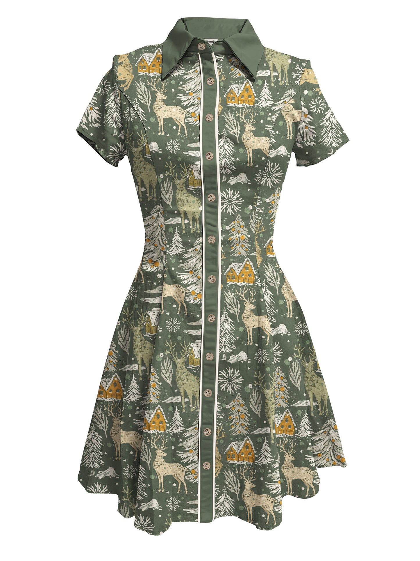 Snowy Village Celebration - 100% Cotton Dress