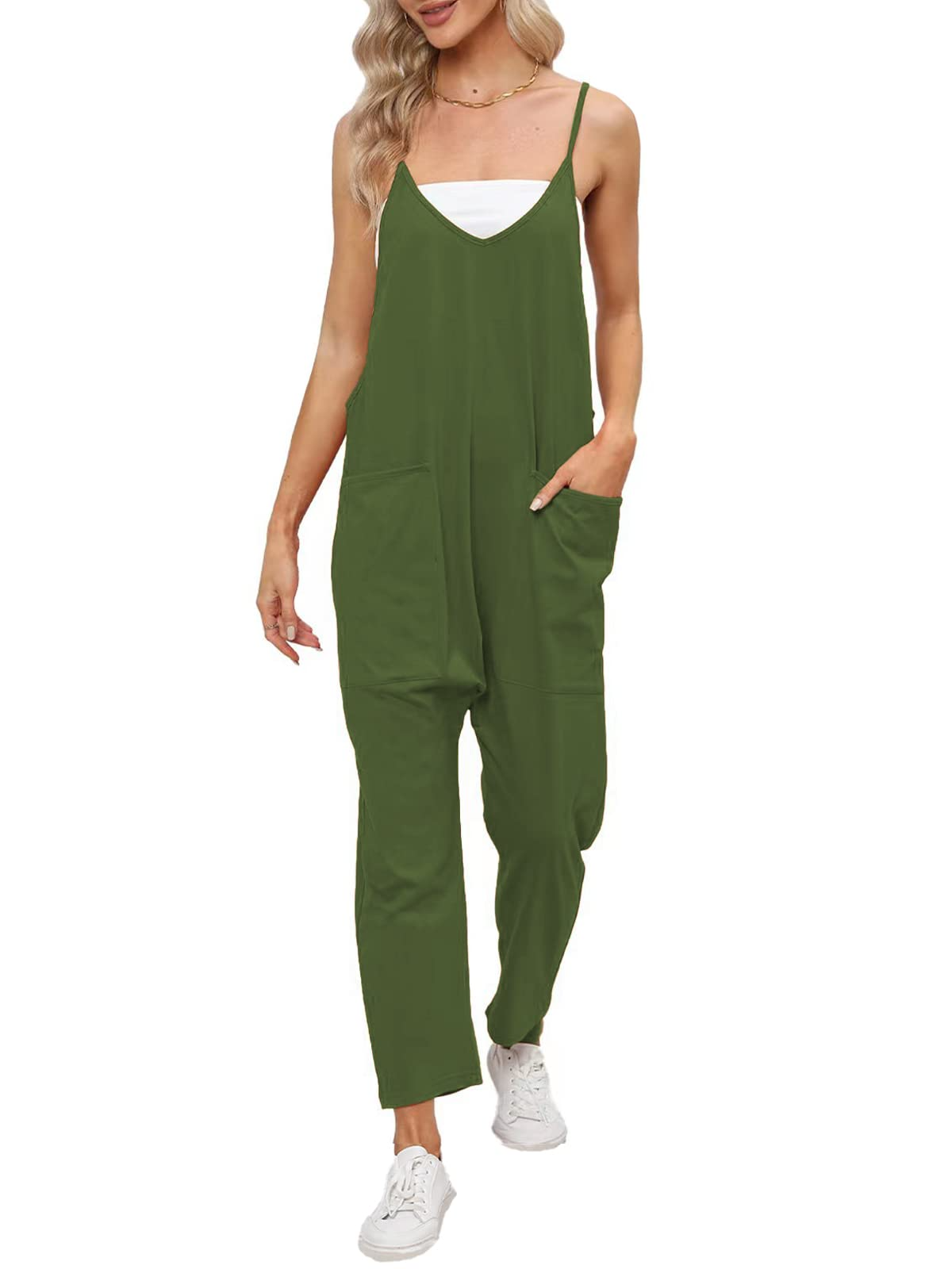 Womens Casual Wide-Leg Jumpsuit