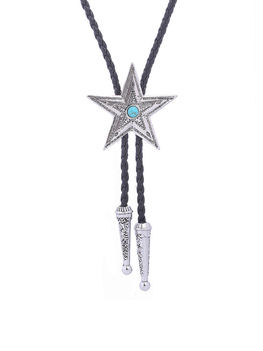 Indian Five-Pointed Star Celtic Pattern Bolo Tie