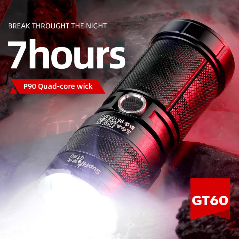 GT60 Zoom high power flashlight with tail light