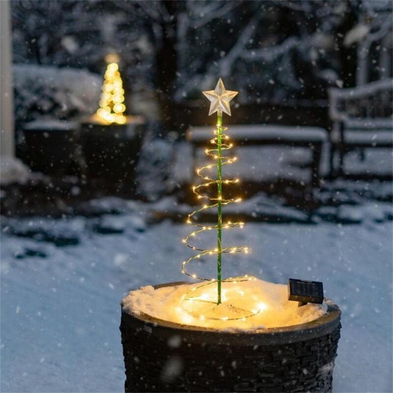 Solar Metal LED Christmas Tree Decoration String Lights