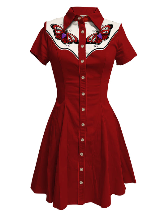 Vintage  Butterfly - 100% Cotton Dress
