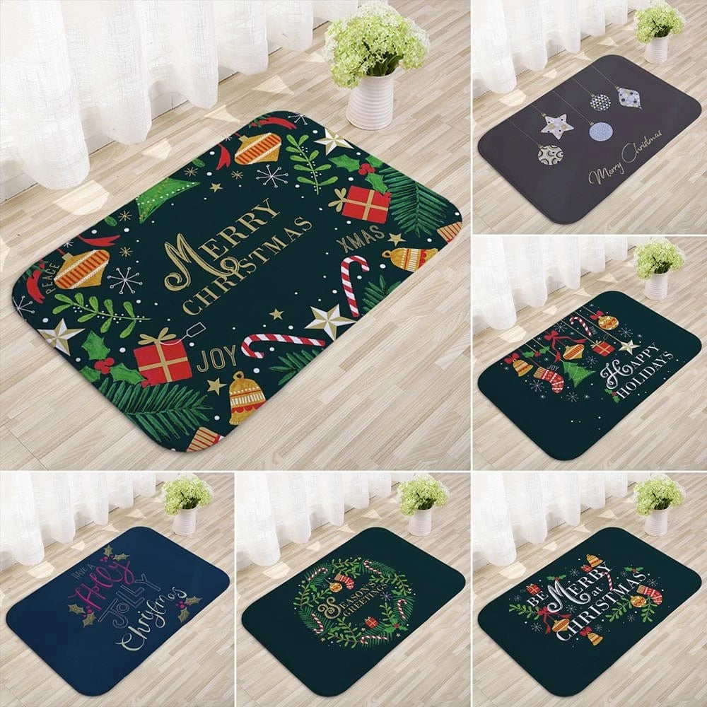 2023 Christmas Door Mat Flannel Outdoor Carpet