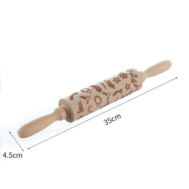 Christmas Wooden Rolling Pin