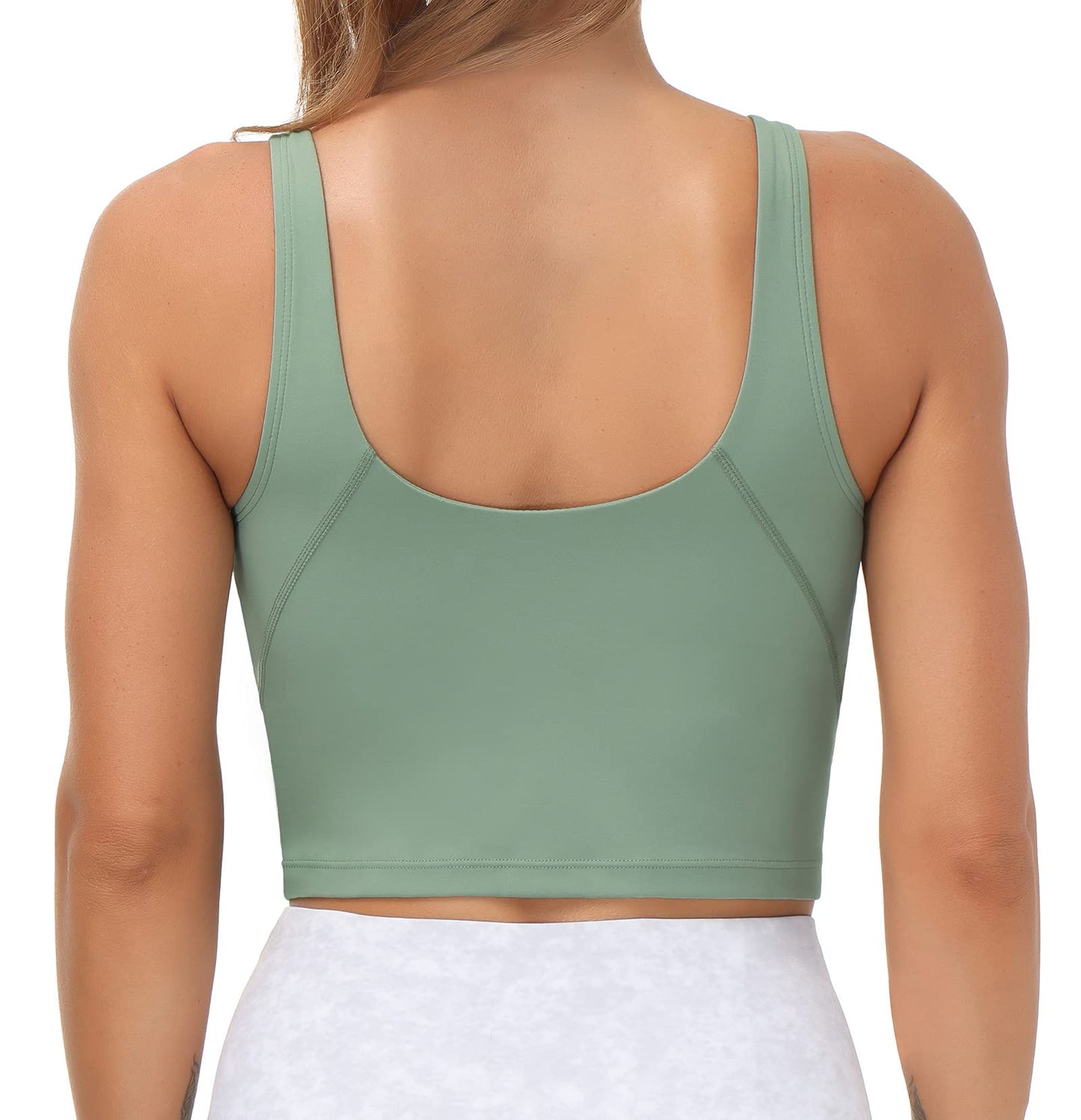 Women’s Longline Sports Bra - Wirefree Padded Support Yoga Bras