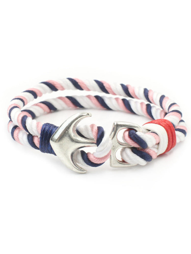 Anchor Couple Bracelet Navy Style Alloy Braided Bracelet