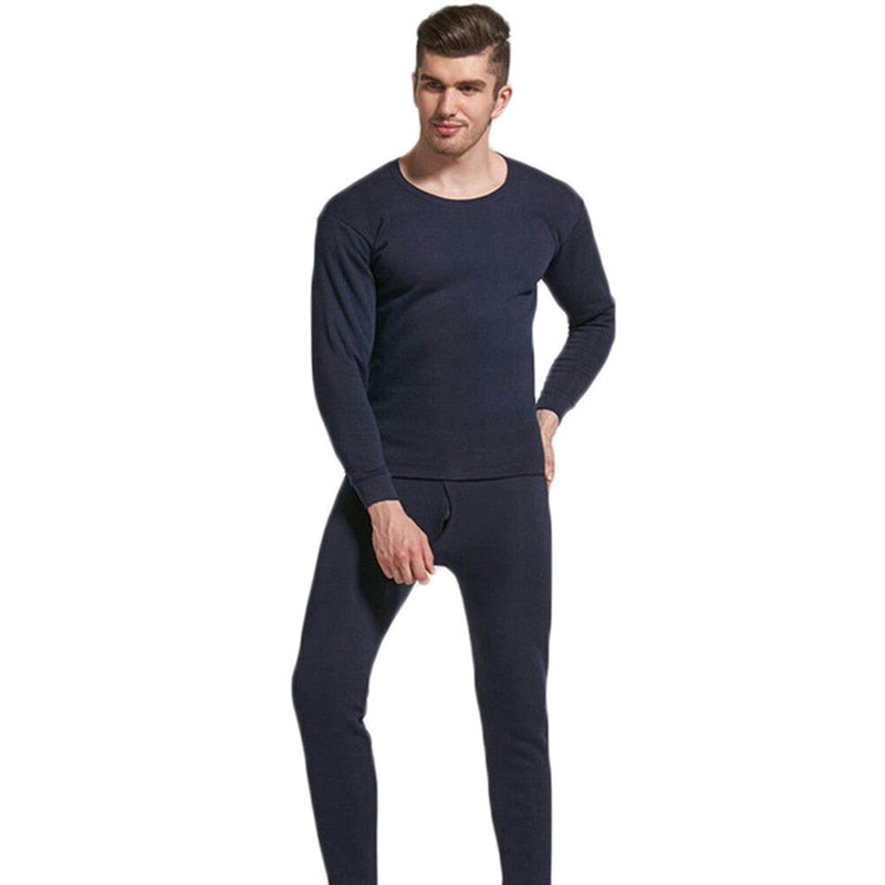 Men Seamless Elastic Warm Velvet Inner Wear Thermals Underwear Set