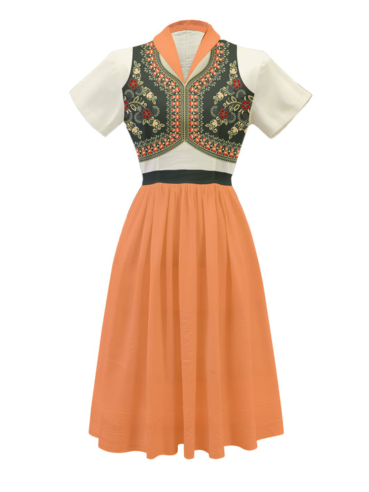 Village - 100% Cotton Vintage Dress