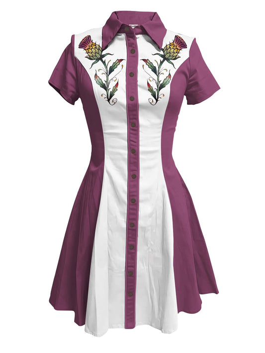 Thistle Flower - 100% Cotton Dress