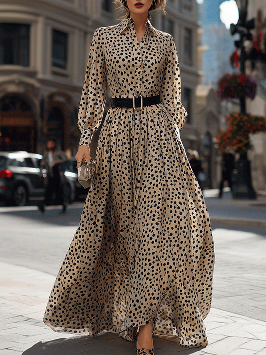 Wild Elegance Belted Maxi Dress
