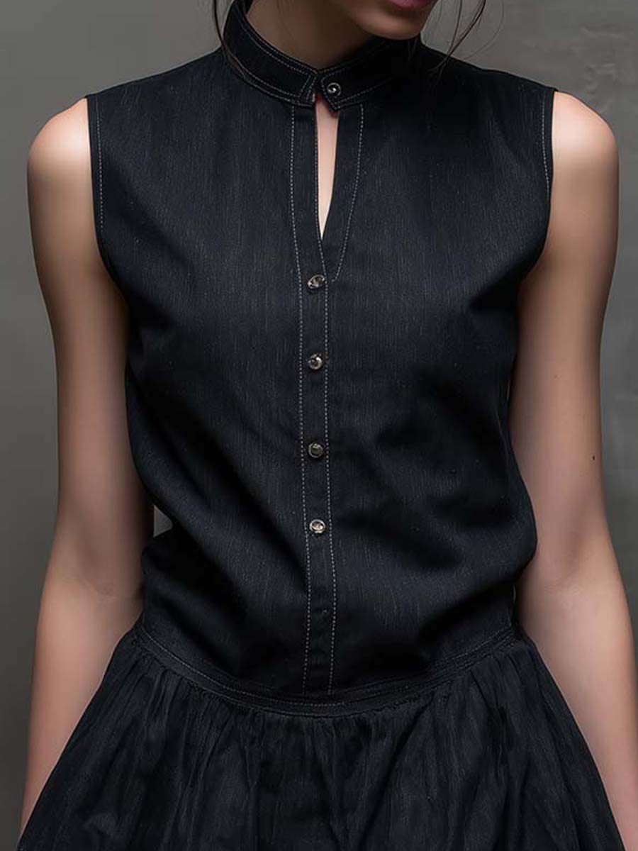 Modern Vintage Sleeveless Tiered Mini Dress