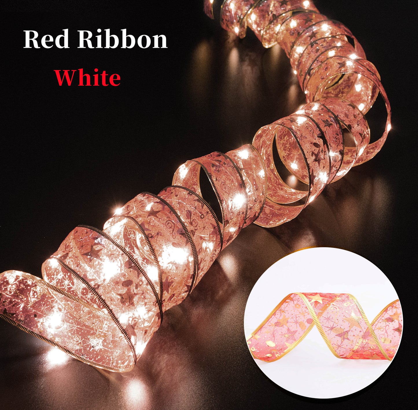 2022 🎀Ribbon led lights 🌲Christmas tree decoration ribbon 🌲(always on) Holiday/Christmas decorations 💡