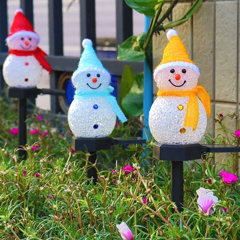 Garden Snowman Christmas Decoration Waterproof Solar Led Light Outdoor