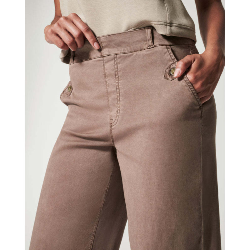 Stretch Twill Cropped Wide Leg Pant