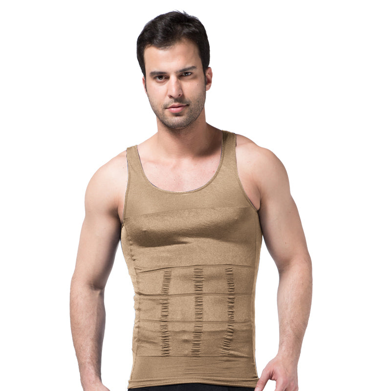 Men's Slim Body Shapewear Compression  Abdomen Tummy Belly Waist Cincher Vest