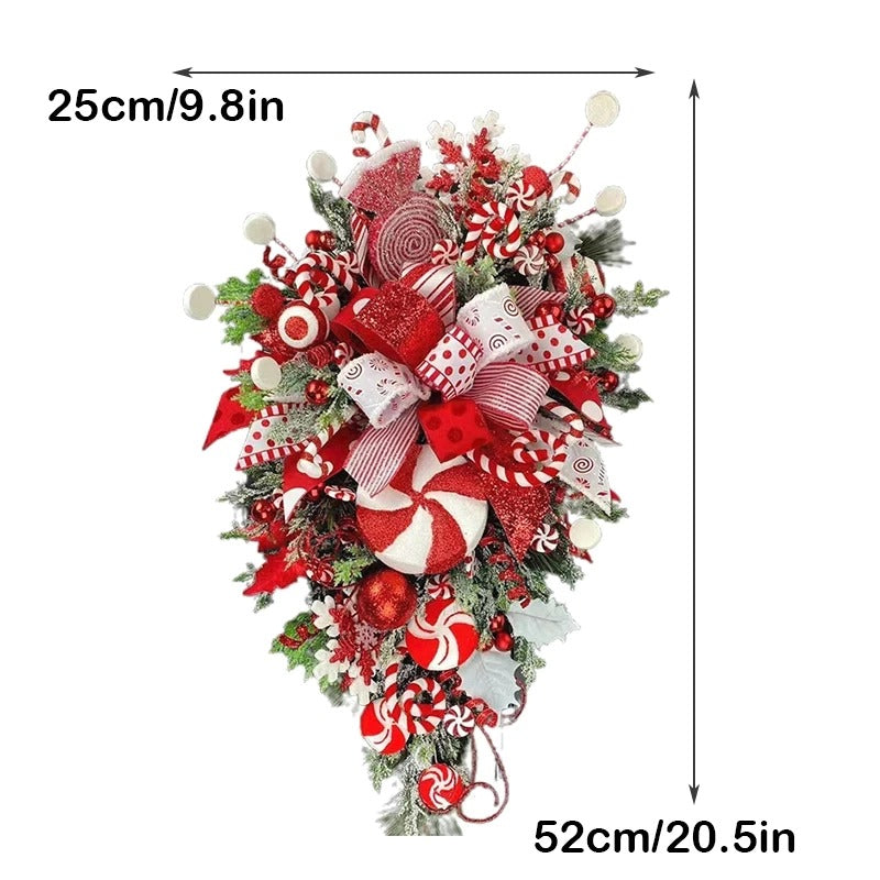 New Year's Christmas wreath candy upside down ornament front wall decoration Christmas tree wreath