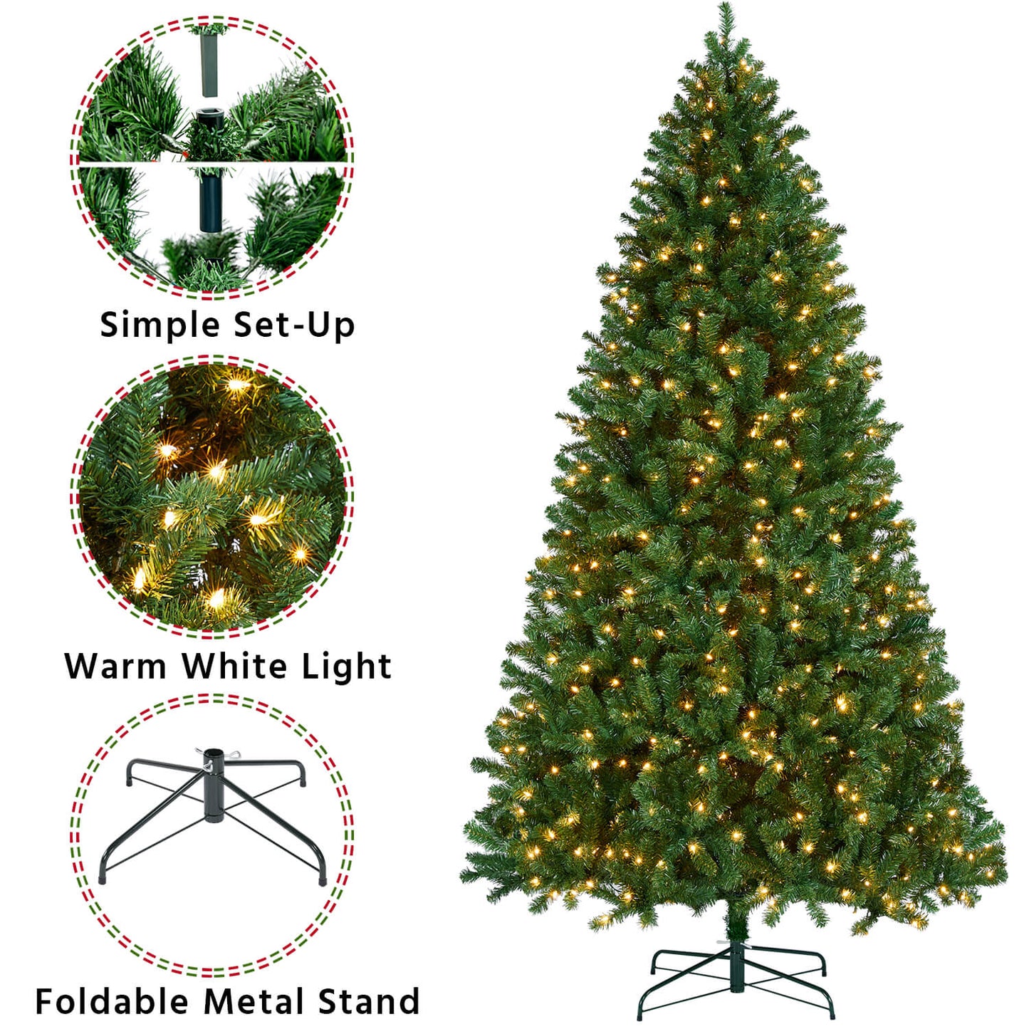 9’ Pre-lit Artificial Christmas Tree