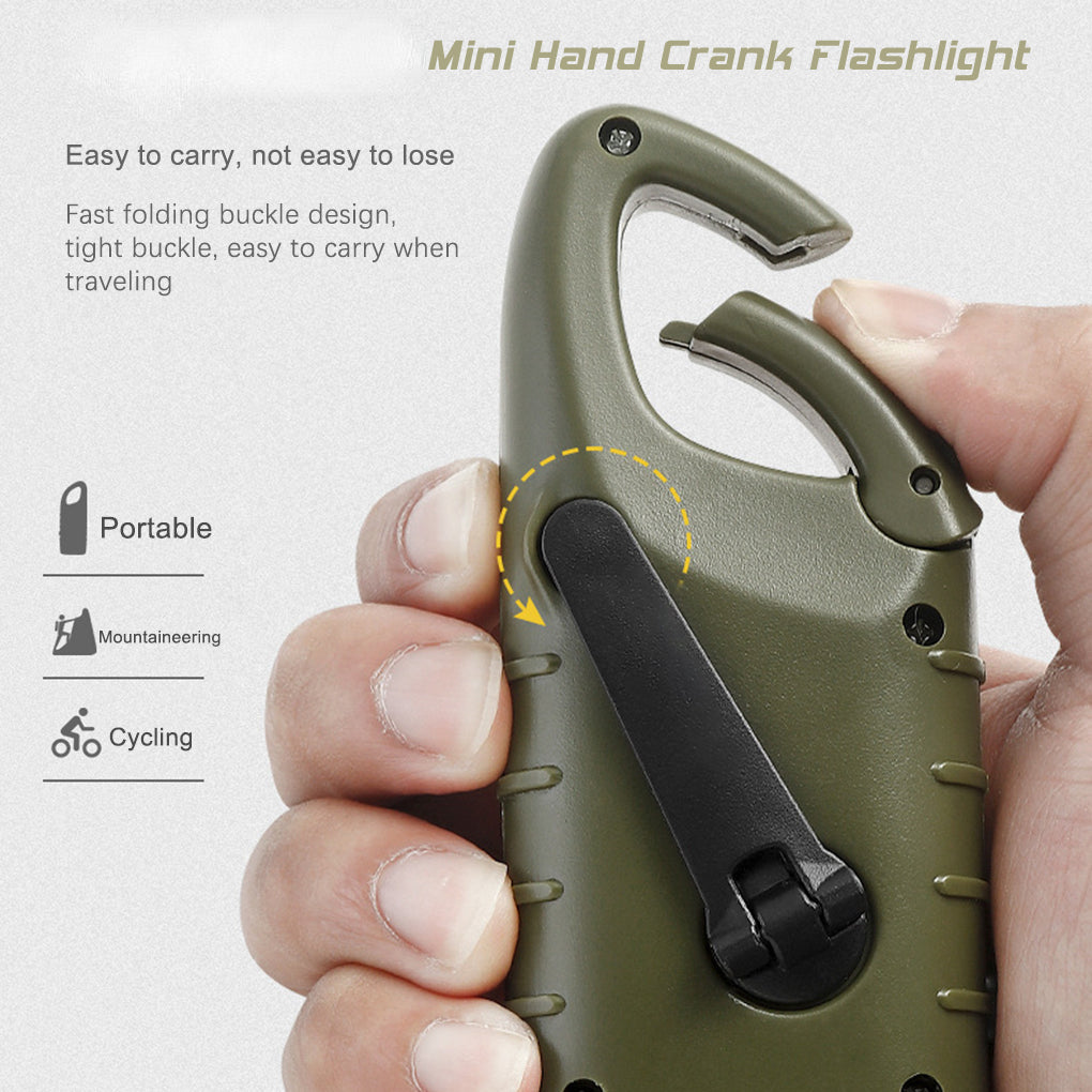 Hand crank solar flashlight