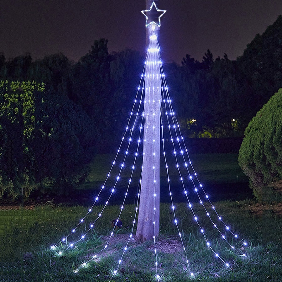 Christmas tree waterfall lights holiday decoration 🌲 Christmas decoration 💡