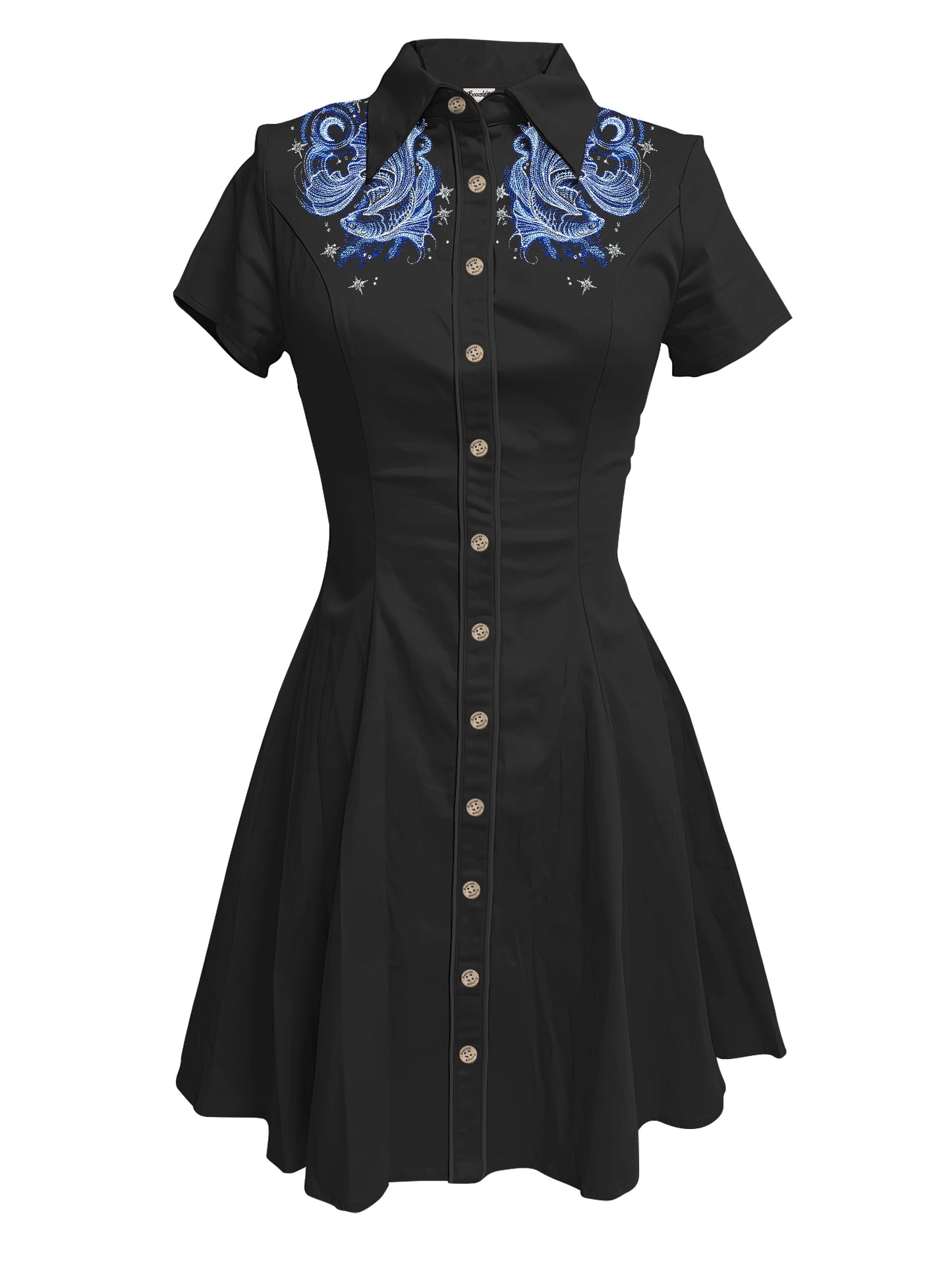 [Embroidery]Goldfish - 100% Cotton Dress