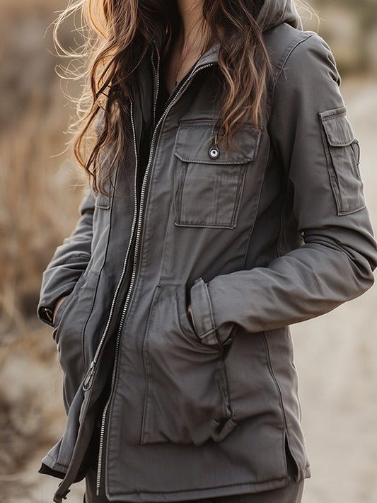 Vintage Casual Windproof Multi-pocket Work Jacket