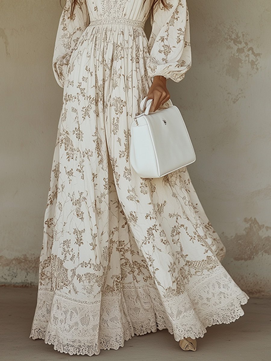 Timeless Boho Lace Maxi Dress for Effortless Elegance – BCSHARED