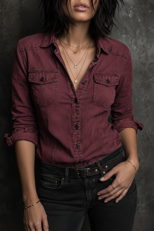 Retro Denim Blouse - Updated